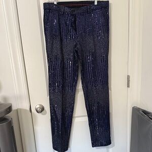 Navy blue sequin pants